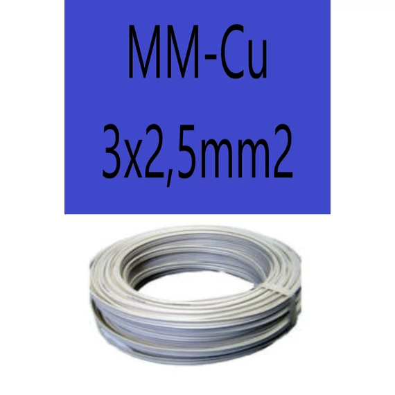 MMCu 3x2,5 mm2 MMFal kábelfalba helyezhető lapos réz kábel