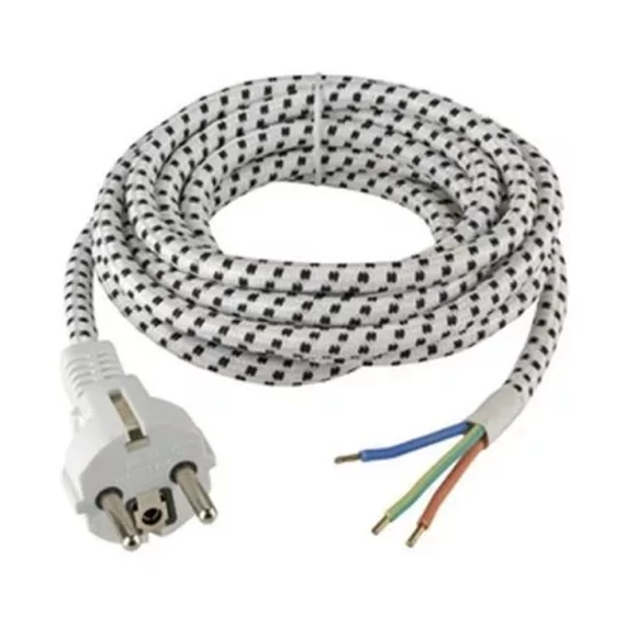 Szerelhető hálózati bekötő kábel vasalózsinór H03RT-H 3x0,75mm2 2fm