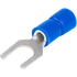Kép 1/2 - Szigetelt villás saru, ónozott elektrolitréz, kék 2,5mm2, M3, (d1=2,3mm, d2=3,7mm), PVC KV3