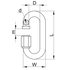 Kép 2/2 - Karabiner, csavaros, acél d=5mm, 1270N CSKARA5