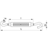 Kép 2/2 - Sodrony-és huzalfeszítő horog-horog, acél+temperált öntvény 12×130mm, 4450N FHH12130