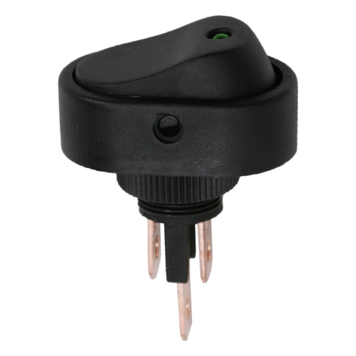 Billenő kapcsoló, 1 áramkör, 20 A - 12 V DC, OFF - ON, zöld LED-del 09047ZOGLOBIZ