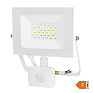 COMMEL led reflektor. 30w. 4000k. 2550lm. ip44. mozgásérzékelővel. fehér                                      