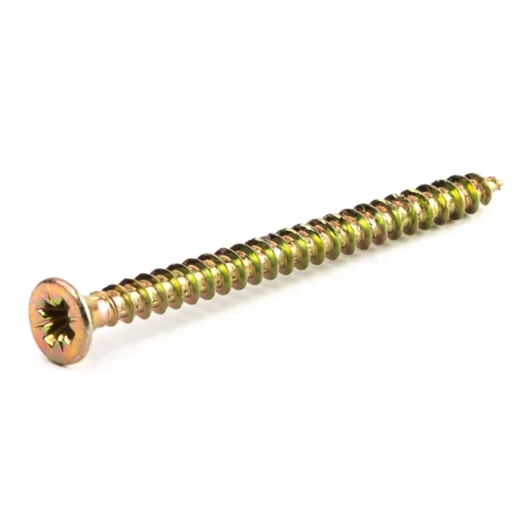 Süllyesztett fejű forgácslapcsavar, tövigmenetes, PZ, sárgára passz., 4,5x60