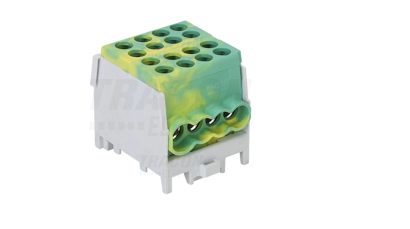 Főáramköri leágazó kapocs, sínre szerelhető, zöld/sárga FLECU-25-16-4ZS Tracon