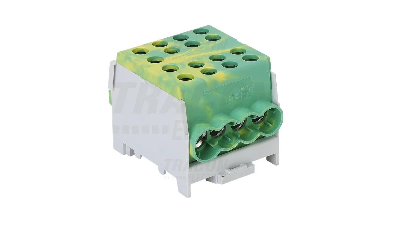 Főáramköri leágazó kapocs, sínre szerelhető, zöld/sárga FLECU-35-25-4ZS Tracon
