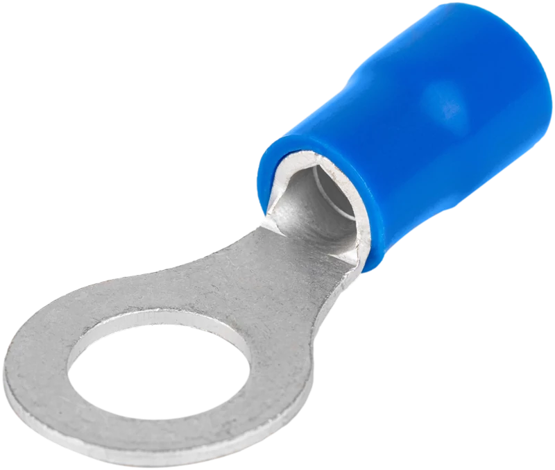 Szigetelt szemes saru, ónozott elektrolitréz, kék 16mm2, M10, (d1=5,8mm, d2=10,5mm),PVC KSZ16-10