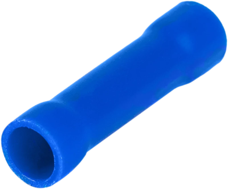 Szigetelt toldóhüvely, ónozott elektrolitréz, kék 2,5mm2, (L=25mm, d1=2,8mm), PVC KTH