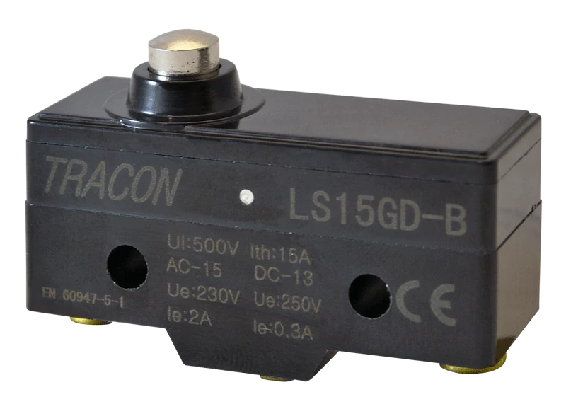 Helyzetkapcsoló, rövid kúpos, ütküzős 1xCO, 2A/230V AC-15, 0,3A/250V DC-13, IP00 LS15GD-B