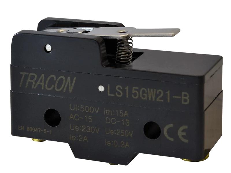 Helyzetkapcsoló, rugószáras 1xCO, 2A/230V AC-15, 0,3A/250V DC-13, 17mm, IP00 LS15GW21-B