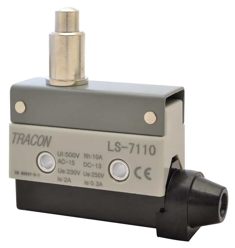 Helyzetkapcsoló, kúpos, ütközős 1xCO, 2A/230V AC-15, 0,3A/250V DC-13, 22mm, IP40 LS7110