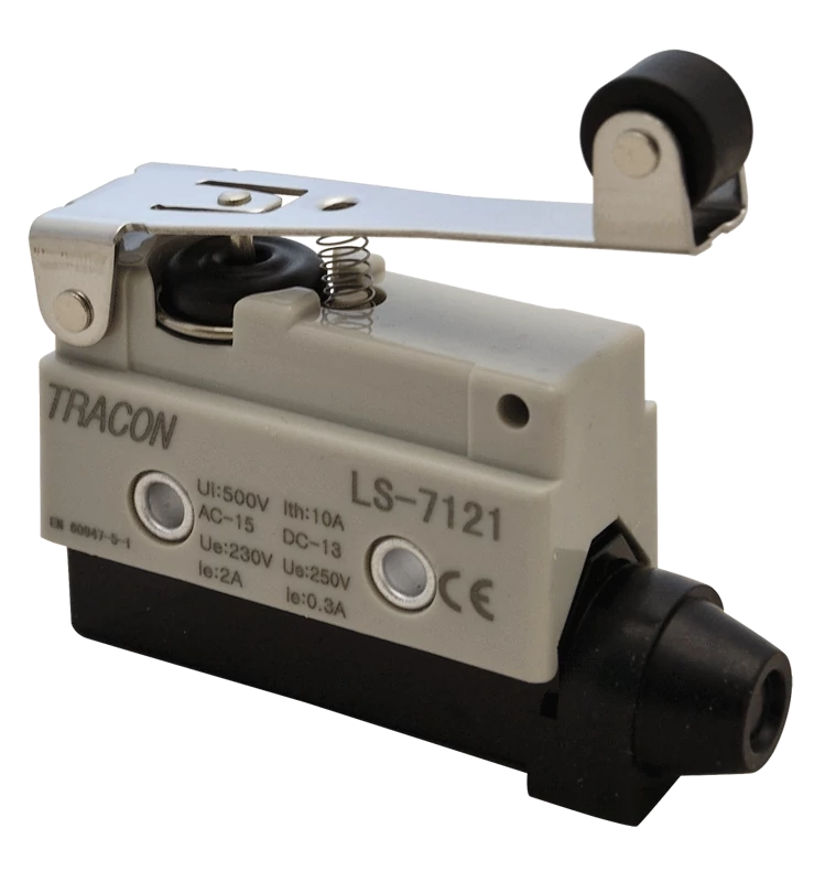 Helyzetkapcsoló, rugószáras-görgős 1xCO, 2A/230V AC-15, 0,3A/250V DC-13, 65mm, IP40 LS7121