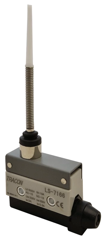 Helyzetkapcsoló, rugószáras-pálcás 1xCO, 2A/230V AC-15, 0,3A/250V DC-13, 86mm, IP40 LS7166