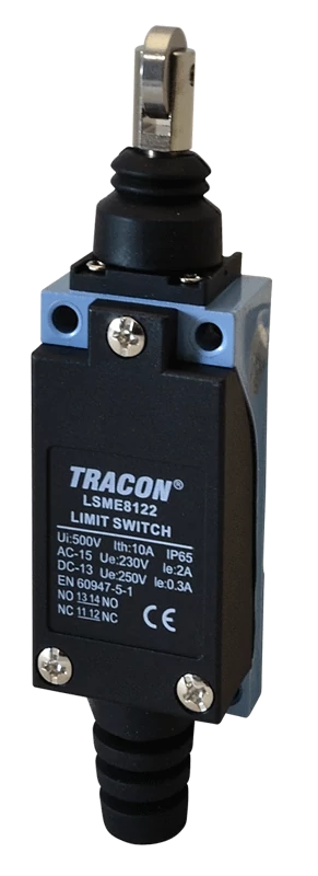 Helyzetkapcsoló, nyomógörgős 1xNO+1xNC, 2A/230V AC-15, 0,3A/250V DC-13, 90°, IP65 LSME8122