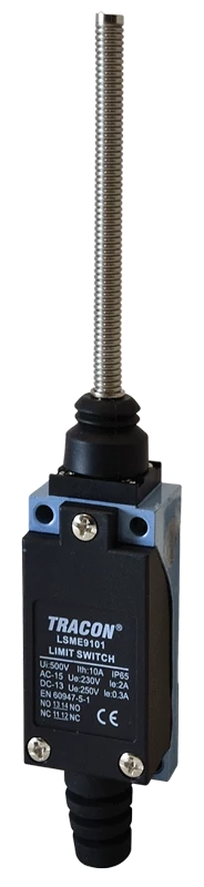 Helyzetkapcsoló, rugószáras (acél) 1xNO+1xNC, 2A/230V AC-15, 0,3A/250V DC-13, 100mm, IP65 LSME9101