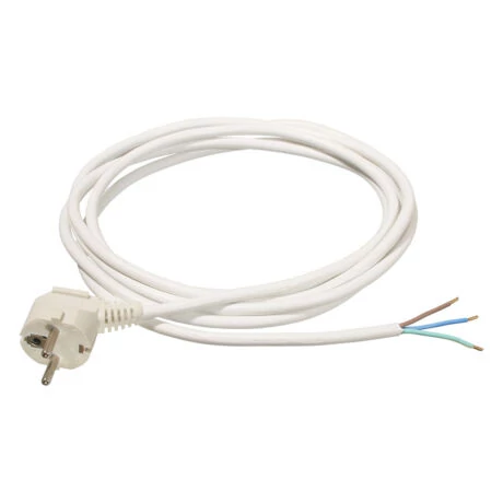 Szerelhető hálózati bekötő kábel fehér MT 3x1,5mm2 5fm H05VV-F