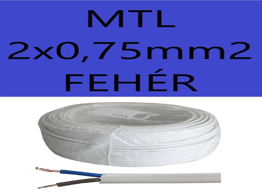 MTL 2x0,75mm2  FEHÉR  H03VVH2-F