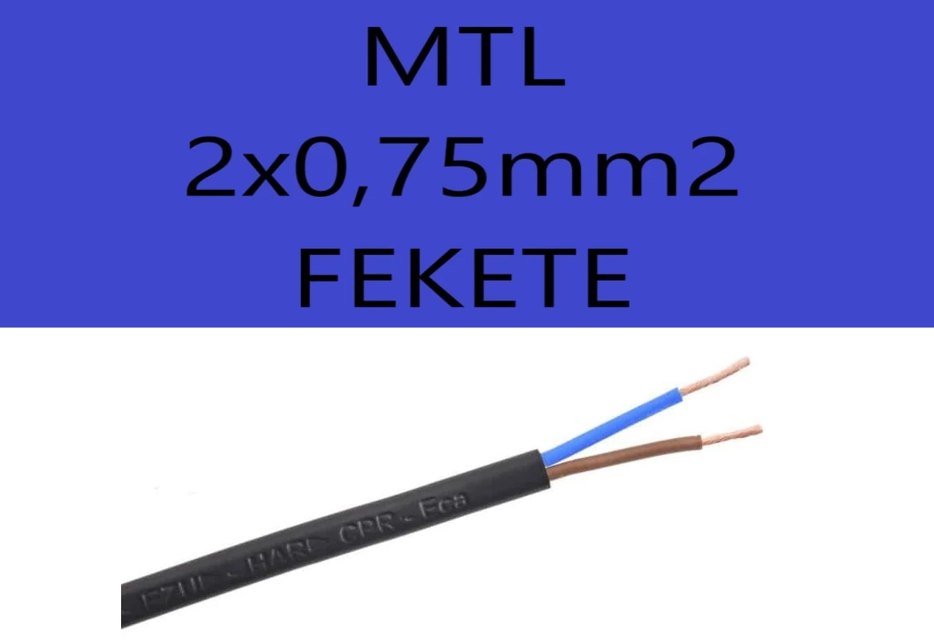 MTL 2x0,75mm2  FEKETE H03VVH2-F-B