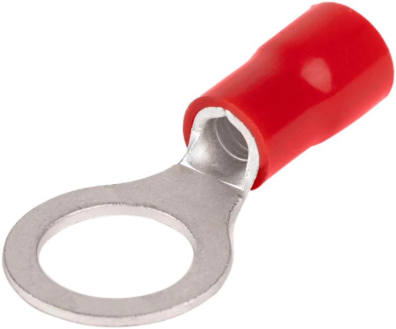 Szigetelt szemes saru, ónozott elektrolitréz, piros 10mm2, M10, (d1=4,7mm, d2=10,5mm),PVC PSZ10-10
