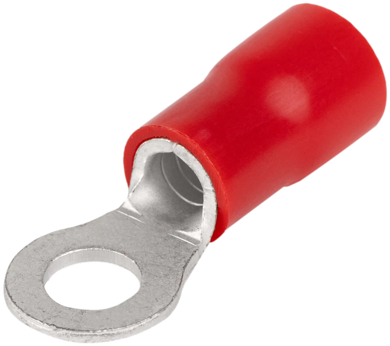 Szigetelt szemes saru, ónozott elektrolitréz, piros 10mm2, M8, (d1=4,5mm, d2=8,4mm),PVC PSZ10-8