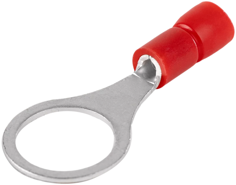 Szigetelt szemes saru, ónozott elektrolitréz, piros 1,5mm2, M10, (d1=1,7mm, d2=10,5mm), PVC PSZ10