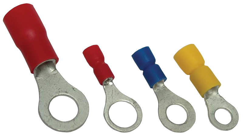 Szigetelt szemes saru, ónozott elektrolitréz, piros 35mm2, M6, (d1=9,4mm, d2=6,4mm), PVC PSZ35-6