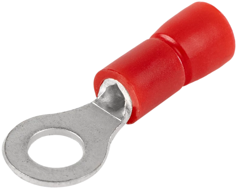 Szigetelt szemes saru, ónozott elektrolitréz, piros 1,5mm2, M5, (d1=1,7mm, d2=5,3mm),PVC PSZ5