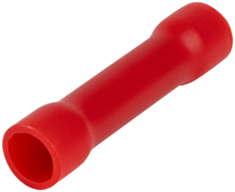 Szigetelt toldóhüvely, ónozott elektrolitréz, piros 1,5mm2, (L=25mm, d1=2,1mm), PVC PTH