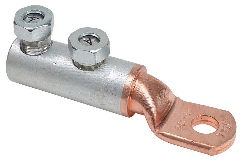 Szakadófejes csavaros réz-alumínium szemes csősaru 95-150mm2,2×M12 RA95-150CS12