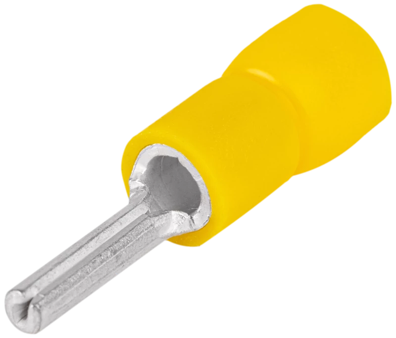 Szigetelt csapos saru, ónozott elektrolitréz, sárga 6mm2, (l1=13mm, d1=3,5mm), PVC SCS