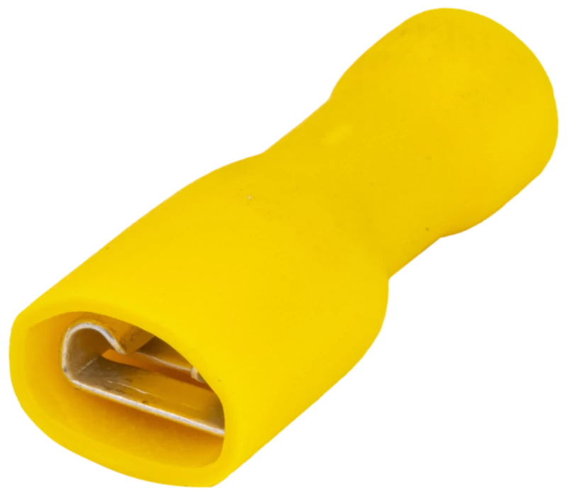 Teljes szigetelésű rátolható csatl. hüvely, sárgaréz, sárga STCSH6