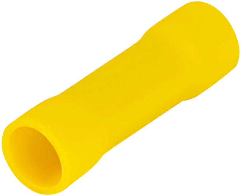 Szigetelt toldóhüvely, ónozott elektrolitréz, sárga 6mm2, (L=27mm, d1=4,1mm), PVC STH