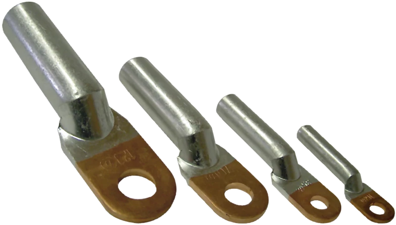 Szigeteletlen réz-alumínium szemes csősaru 50mm2, M10, (d1=9,5mm, d2=10,5mm) RA50-10