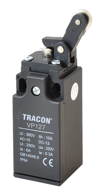 Helyzetkapcsoló, nyomógörgős 1xNO+1xNC, 6A/230V AC-15, 0,3A/250V DC-13, IP65 VP127