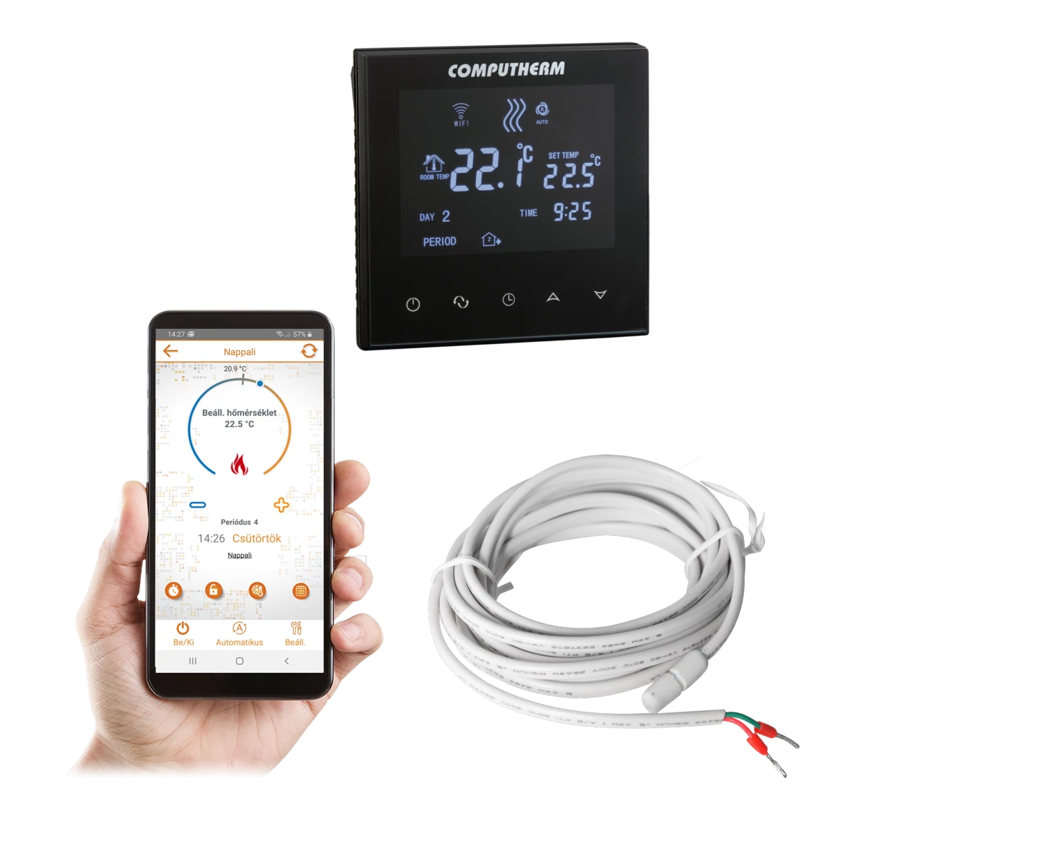 COMPUTHERM E300 Wi-Fi termosztát radiátoros- és padlófűtési rendszerekhez