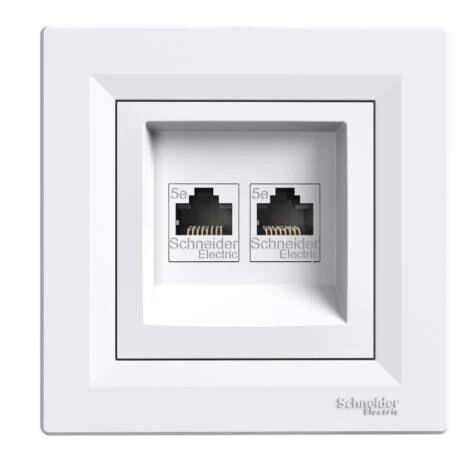 ASFORA 2xRJ45 Cat5e UTP aljzat, fehér eph4400121