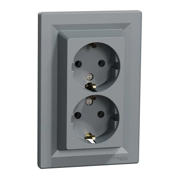 ASFORA 2x2P+F csatlakozóaljzat, csavaros, acél eph9900162