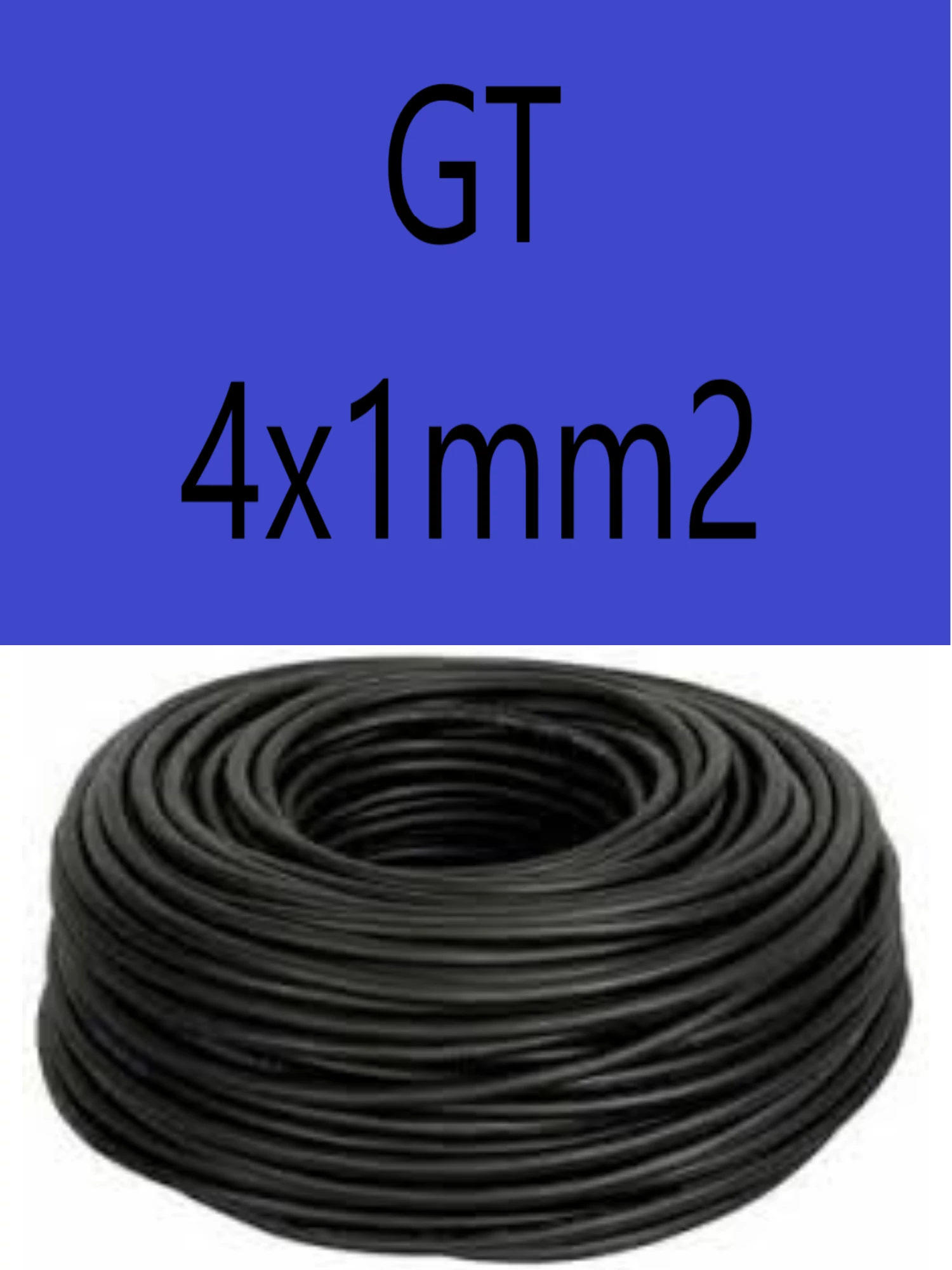 GT 4x1 fekete 300/500V gumikábel  H05RR-F 