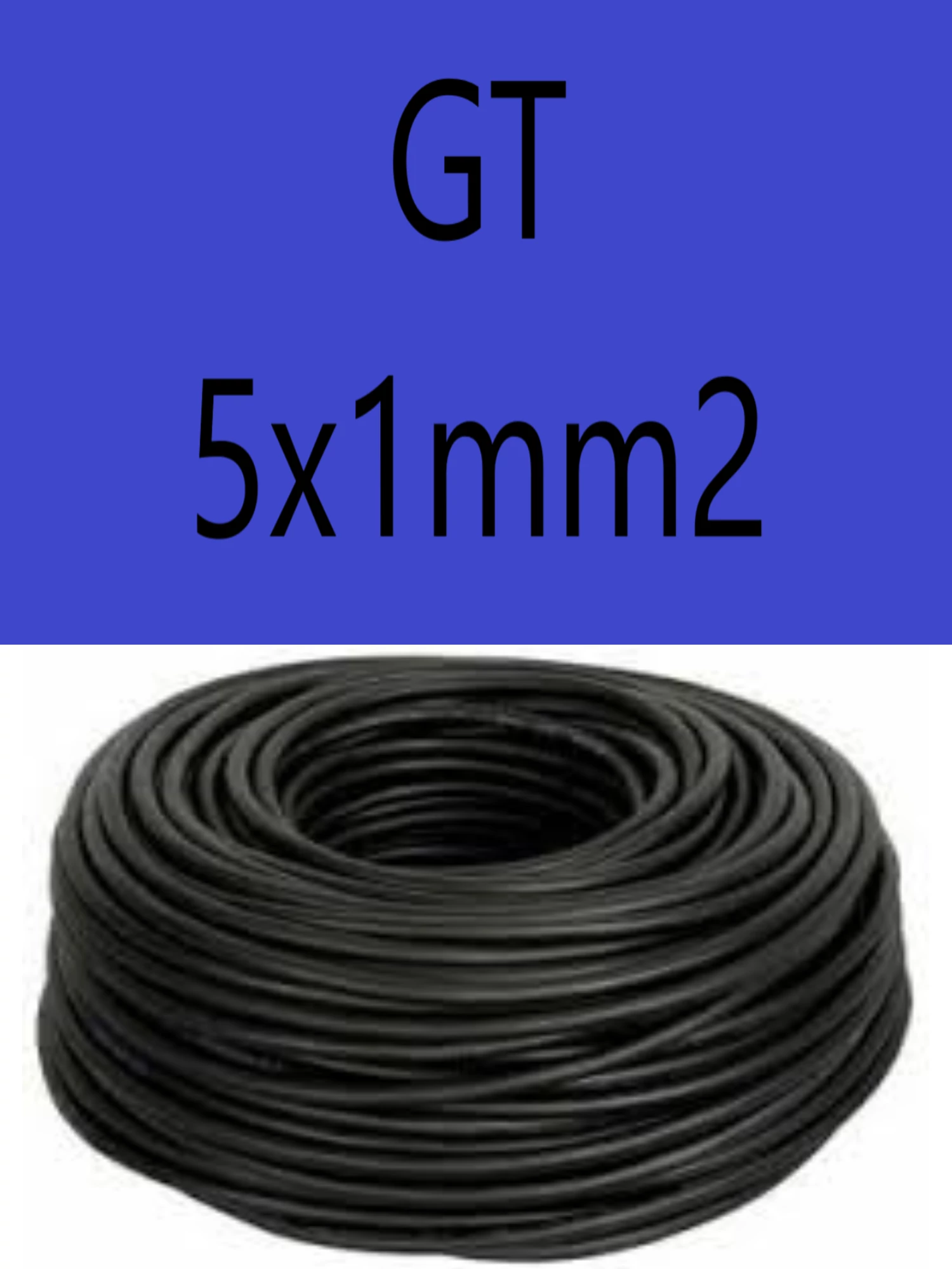 GT 5x1 fekete 300/500V gumikábel  H05RR-F 