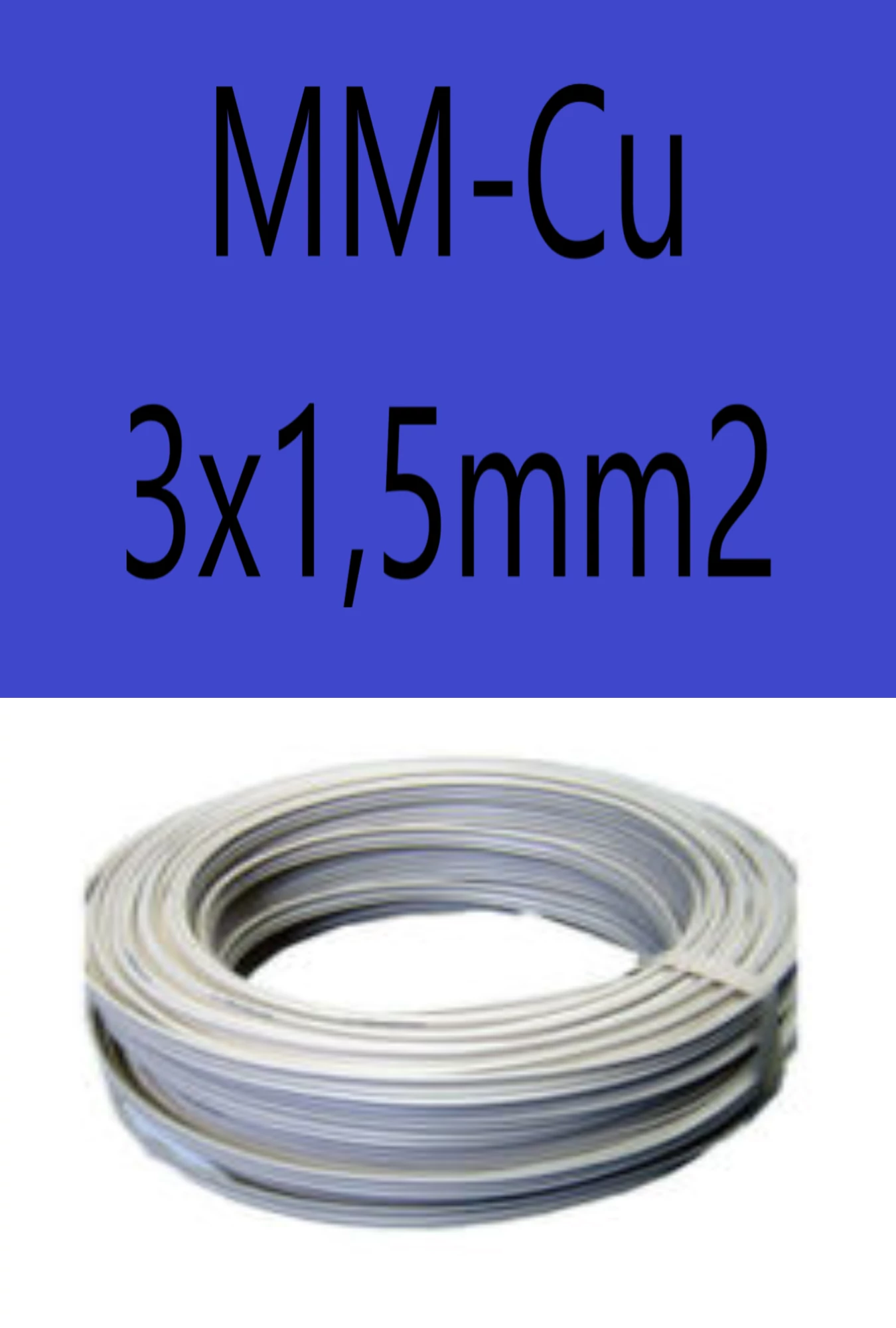 MMCu 3x1,5 mm2 MMFal kábel falba helyezhető lapos réz kábel