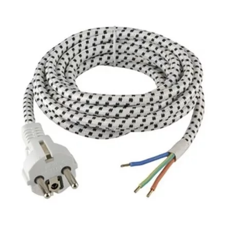 Szerelhető hálózati bekötő kábel vasalózsinór H03RT-H 3x0,75mm2 2fm
